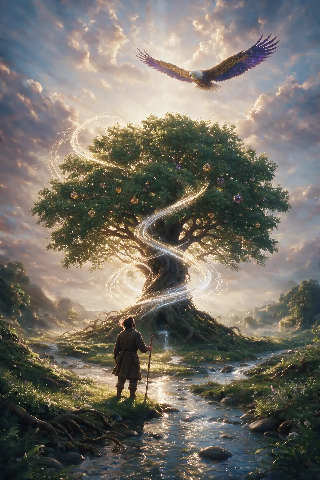 Der Suchende vor dem Baum des Lebens