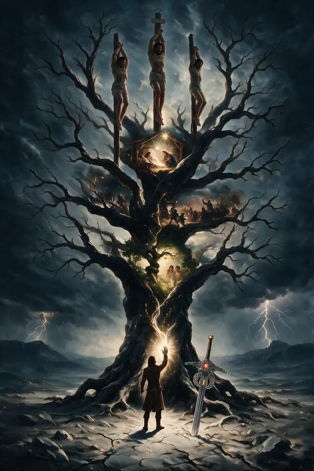 Der Baum der Erkenntnis im Gewitter